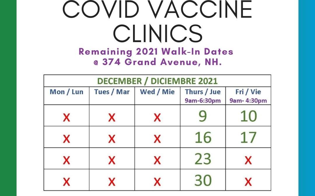 New COVID Vaccine Clinic Hours starting Next Week